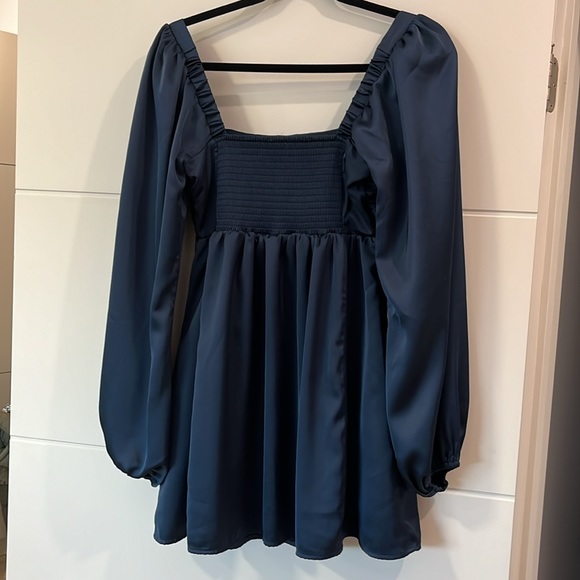 Abercrombie & Fitch blue satin dress - Picture 3 of 4